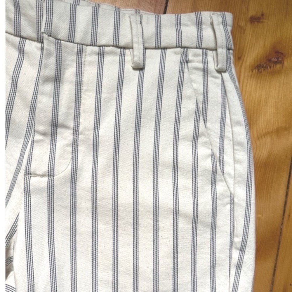 Anthropologie Pilcro Striped Bermuda Shorts 27 Coastal Quiet Luxury Linen Look - Picture 6 of 9